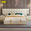 Elevated Luxury High-Headboard Leather Bed/ Lixra