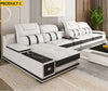 Built-in Storage Solid Wood Leather Sectional Sofa / Lixra