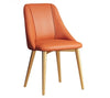 Set Of 4 Leather Finish Dining Chairs / Lixra