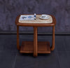 Leather Accent Chair With Side Table / Lixra