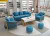 Contemporary Comfort Fabric Sofa Set With Metallic Accents / Lixra