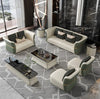 Luxurious 3-2-1-1 Leather Sofa Set with Golden Accents / Lixra