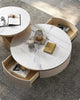 Marble Coffee Table Set With Concealed Storage/ Lixra