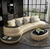 Italian Designed Solid Wooden Leather Curved Sofa Set / Lixra