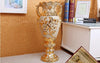 European Golden Accents Porcelain Flower Floor Vase / Lixra