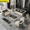 Luxurious 3-2-1-1 Leather Sofa Set with Golden Accents / Lixra