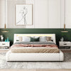 Queen Size Trendy LED Light Leather Headboard Bed / Lixra