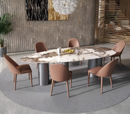Oval Marble Dining Room Set / Lixra