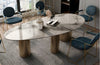 Oval Marble Geometric Dining Table Set / Lixra
