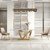 Golden Essence Dining Set With Leather Upholstery Seating / Lixra