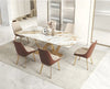 Golden Essence Dining Set With Leather Upholstery Seating / Lixra