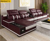 Built-in Storage Solid Wood Leather Sectional Sofa / Lixra