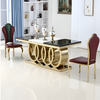 Transitional Rectangular Marble Dining Table Set / Lixra