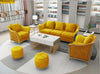 Contemporary Comfort Fabric Sofa Set with Metallic Accents