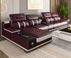 Built-in Storage Solid Wood Leather Sectional Sofa / Lixra