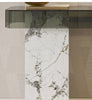 Artisanal Marble & Steel Base Glass Table/ Lixra