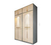 Light Luxury Storage Wooden & Glass Door Wardrobe / Lixra