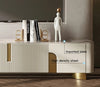 Stylish & Spacious Gold-Plated Wavy Design TV Cabinet/ Lixra