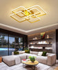 Square-Shaped Brush Gold Ceiling Light With Remote Control / Lixra