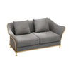 Contemporary Comfort Fabric Sofa Set with Metallic Accents