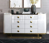 Glossy Polished Marble-Top White Buffet Table / Lixra