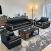 3-Pcs Leather Upholstered Wooden Sofa Set / Lixra