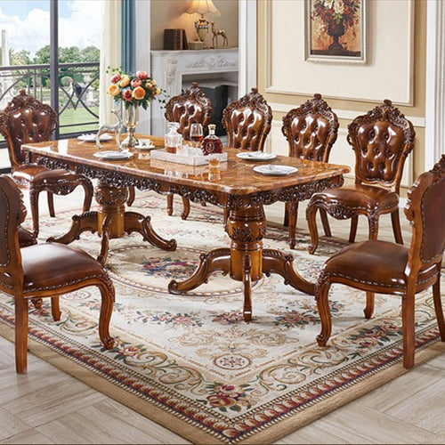 Wooden Handcrafted European Dining Table Set / Lixra