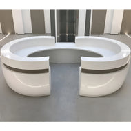 Curved Reception Desk with Wooden Top / Lixra