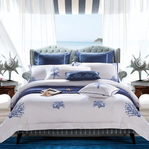 Luxurious Cotton Designer Fitted Bed-Sheet / Lixra
