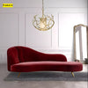 Modernized Velvet Fabric Chaise Longue Sofa