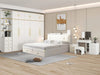 Modern Bedroom Trio Storage Bed, Combined Wardrobe, And Stylish Dresser Set / Lixra