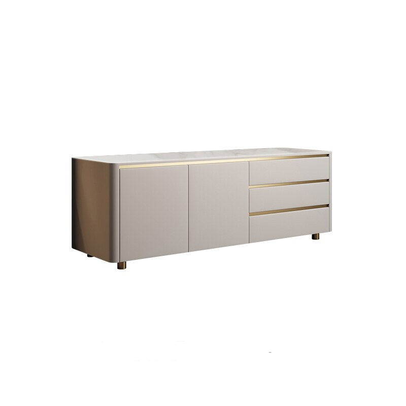 Golden Finish Metal Legs TV Cabinet With Storage/ Lixra