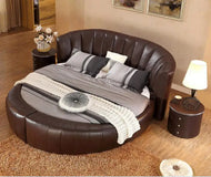 Delicate Luxurious Widened Leather Round Bed / Lixra