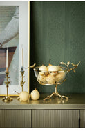 Gold-Plated Ornate Tree Glass Fruit Bowl / Lixra