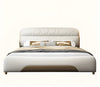 Contemporary Upholstered Leather Bed With Golden Accents / Lixra