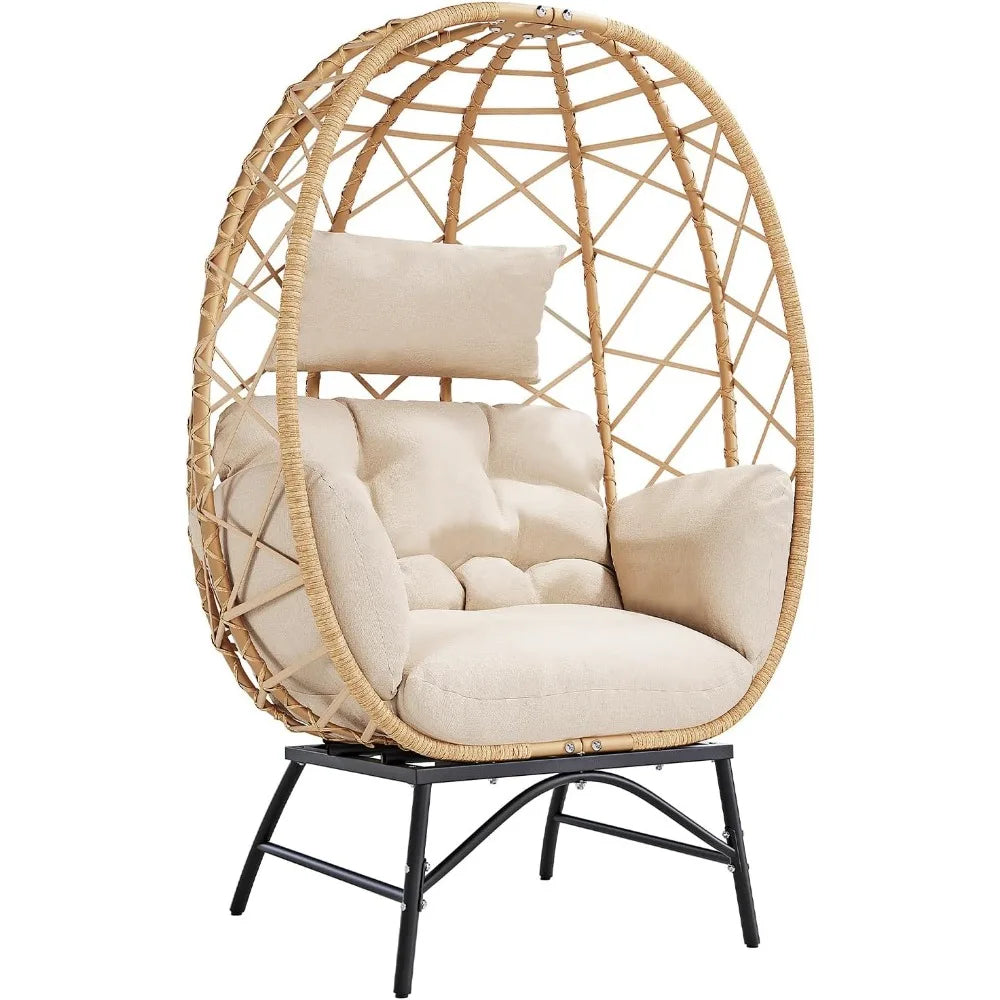Egg Shaped Fabric Rattan Outdoor Sofa Chair / Lixra