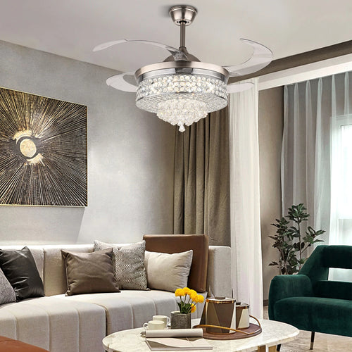 Versatile Crystal Remote Controlled Ceiling Fan Light/ LIxra