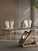 Metal Base Marble-Infused Dining Table Set / Lixra