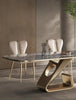 Marble-Infused Kitchen Dining Set With Distinctive Metal Base/ Lixra