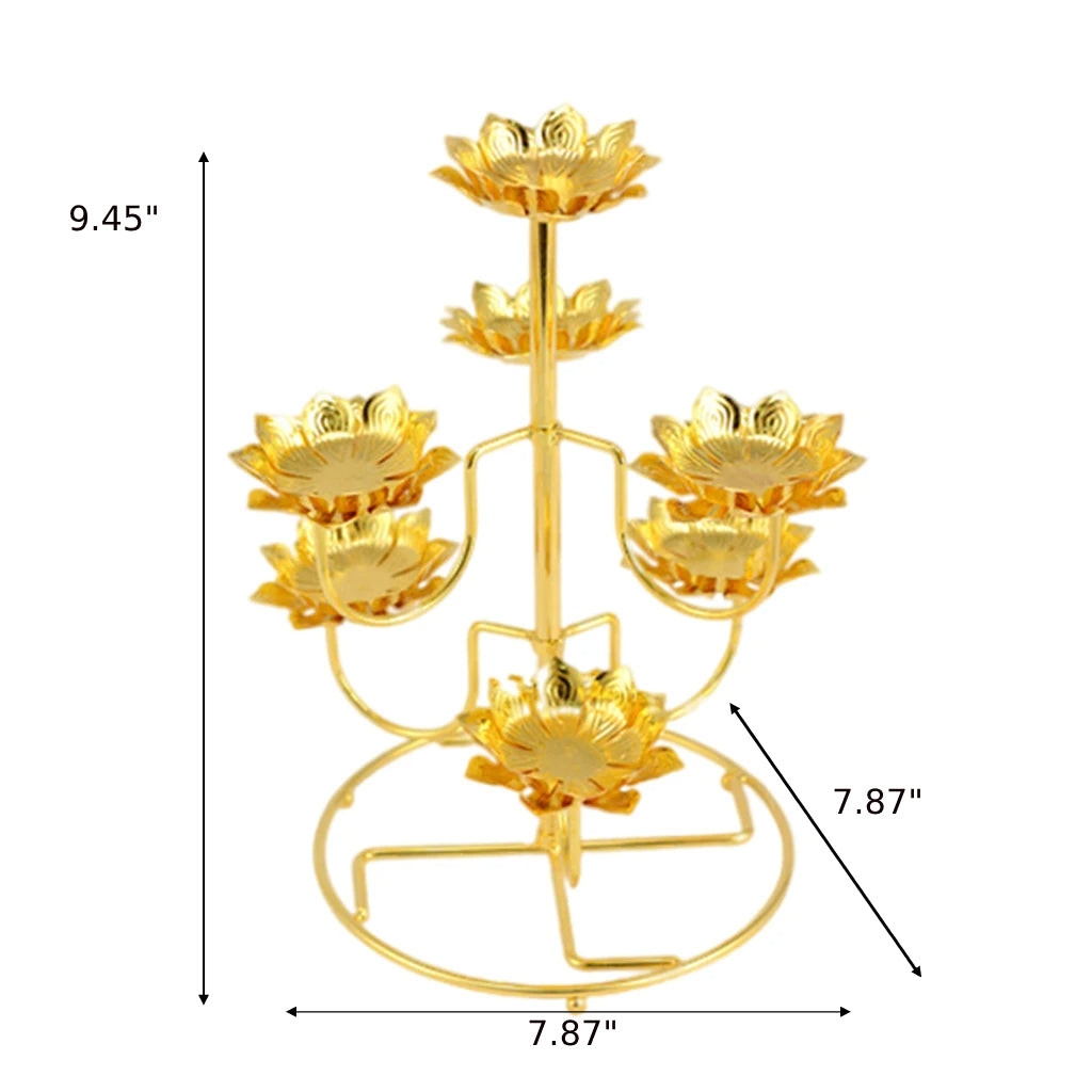 Gold-Plated Obsolete Lotus Candle Holder/ Lixra