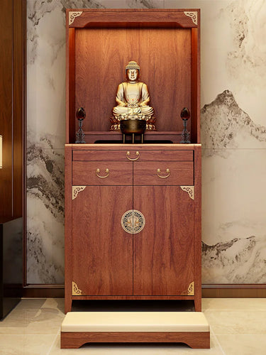 Lotus Touch Elegant Solid Wood Cabinet With Metal Handle / Lixra