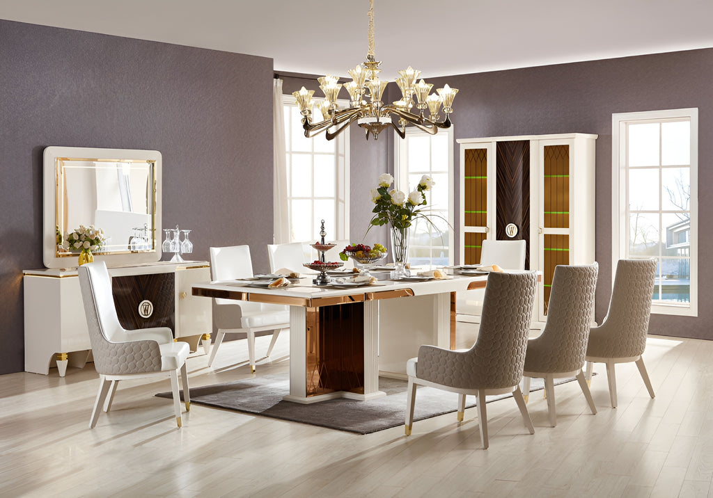 Glossy Wooden Resplendent Dining Table Set / Lixra