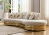 Luxurious Dual Color Tufted Fabric Sofa Set / Lixra