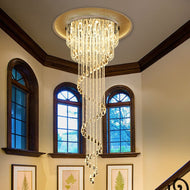 Spiral Shaped Long Lustrous Crystal Chandelier / Lixra