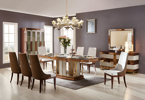 Wooden Finish Palatial Dining Table Set / Lixra