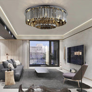 Dimmable Smoke Grey Crystal Glow Flush-Mount / Lixra