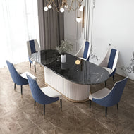 Modern Bolton Marble-Top Dining Table Set / Lixra