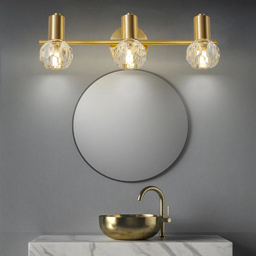 Crystal-Adorned Golden Vanity Light For Lasting Luxury / Lixra