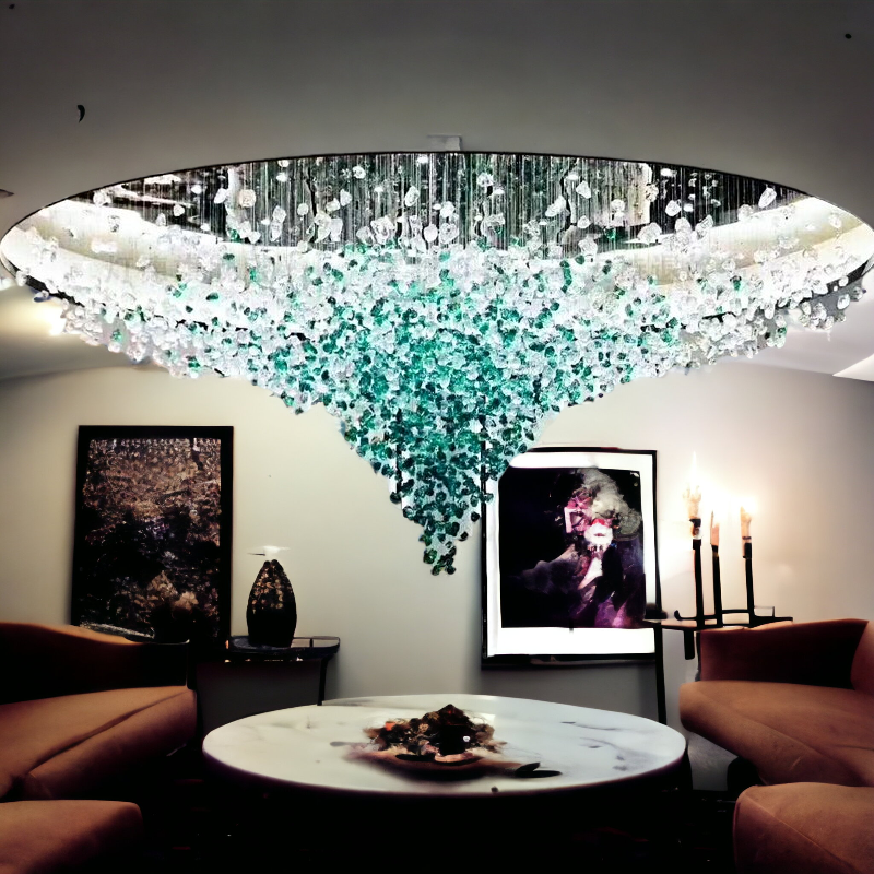 Crystal Stone LED Chandelier For Living Room