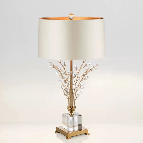 Gleaming Gold-Plated Crystal Table Lamp/ Lixra